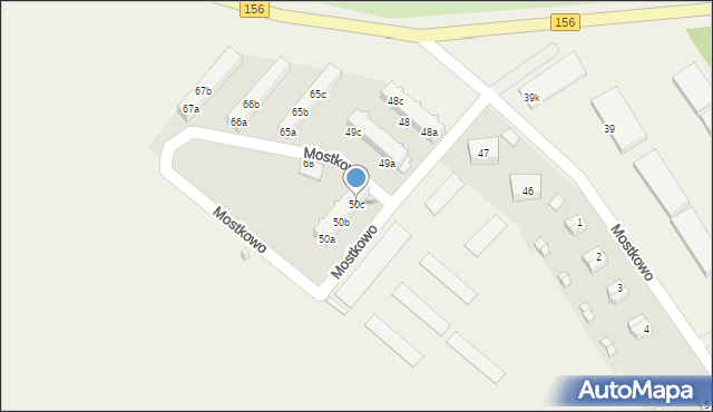 Mostkowo, Mostkowo, 50c, mapa Mostkowo
