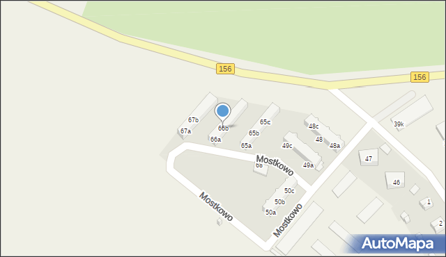 Mostkowo, Mostkowo, 66b, mapa Mostkowo