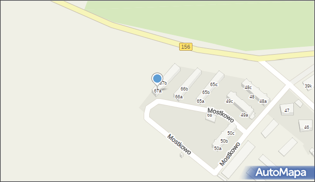 Mostkowo, Mostkowo, 67a, mapa Mostkowo