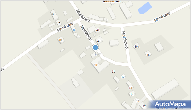 Mostkowo, Mostkowo, 9, mapa Mostkowo