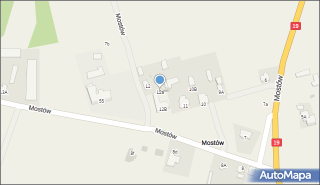 Mostów, Mostów, 12a, mapa Mostów