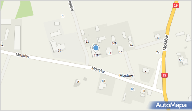 Mostów, Mostów, 12B, mapa Mostów
