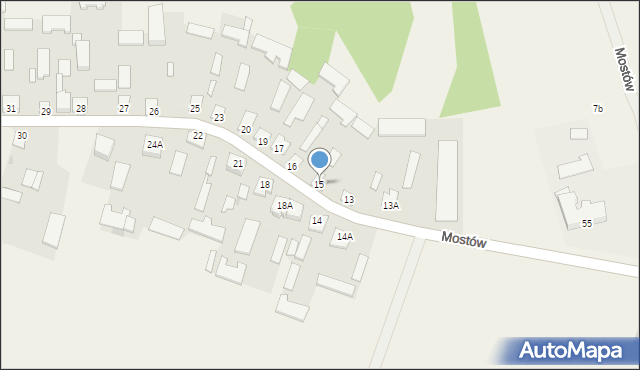 Mostów, Mostów, 15, mapa Mostów
