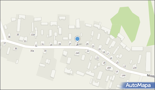 Mostów, Mostów, 26, mapa Mostów