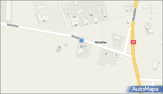 Mostów, Mostów, 8d, mapa Mostów