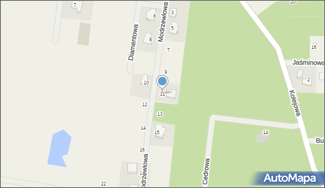 Mostówka, Modrzewiowa, 11, mapa Mostówka