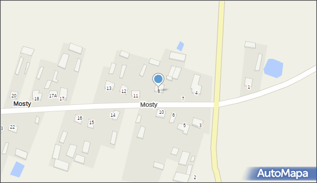 Mosty, Mosty, 8, mapa Mosty