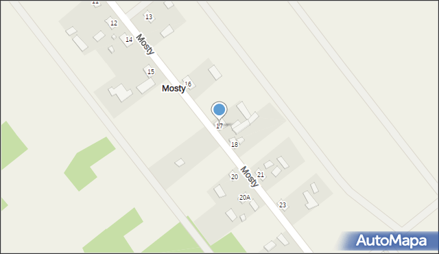 Mosty, Mosty, 17, mapa Mosty