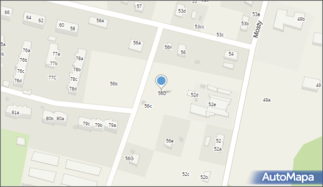 Mosty, Mosty, 56D, mapa Mosty