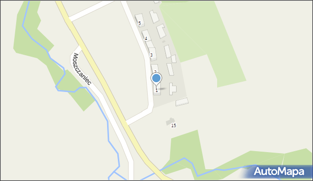 Moszczaniec, Moszczaniec, 1, mapa Moszczaniec