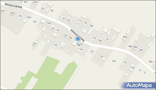 Moszczanka, Moszczanka, 74e, mapa Moszczanka