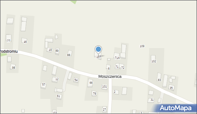 Moszczenica, Moszczenica, 107, mapa Moszczenica