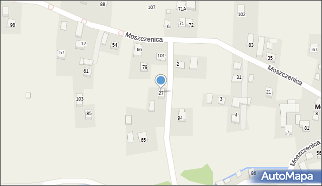 Moszczenica, Moszczenica, 27, mapa Moszczenica