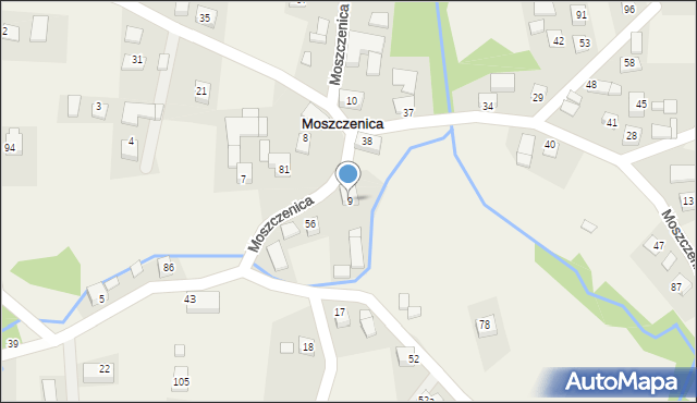 Moszczenica, Moszczenica, 9, mapa Moszczenica