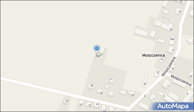 Moszczenica, Moszczenica, 26a, mapa Moszczenica