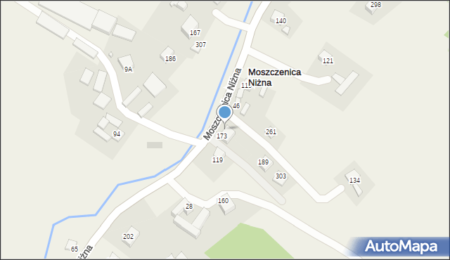 Moszczenica Niżna, Moszczenica Niżna, 176, mapa Moszczenica Niżna