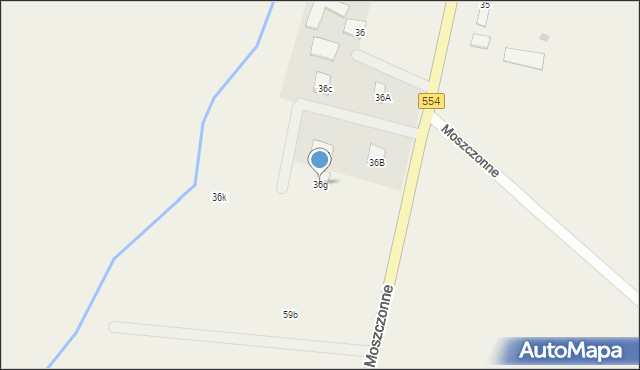 Moszczonne, Moszczonne, 36g, mapa Moszczonne