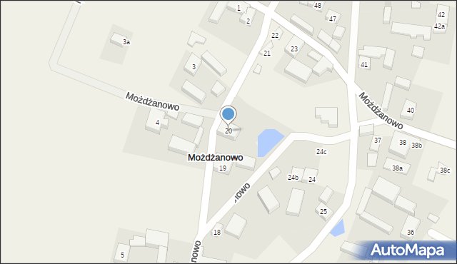 Możdżanowo, Możdżanowo, 20, mapa Możdżanowo