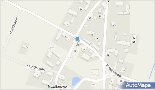 Możdżanowo, Możdżanowo, 22, mapa Możdżanowo