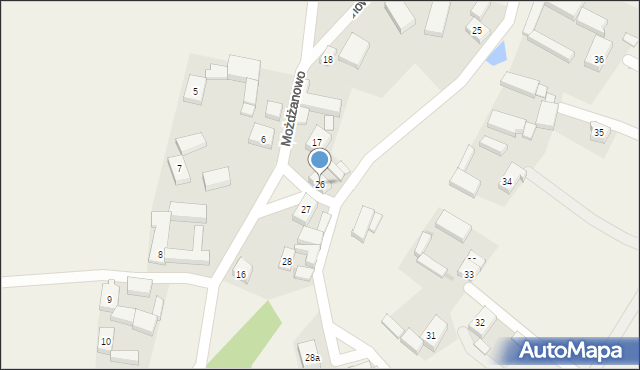 Możdżanowo, Możdżanowo, 26, mapa Możdżanowo