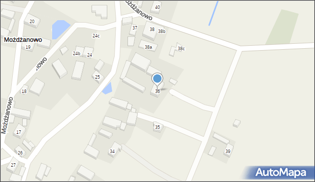 Możdżanowo, Możdżanowo, 36, mapa Możdżanowo