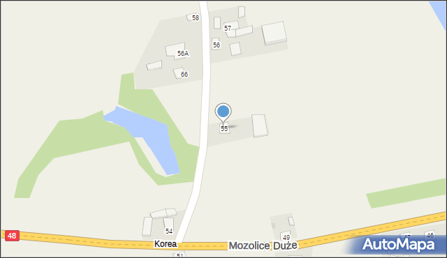 Mozolice Duże, Mozolice Duże, 55, mapa Mozolice Duże