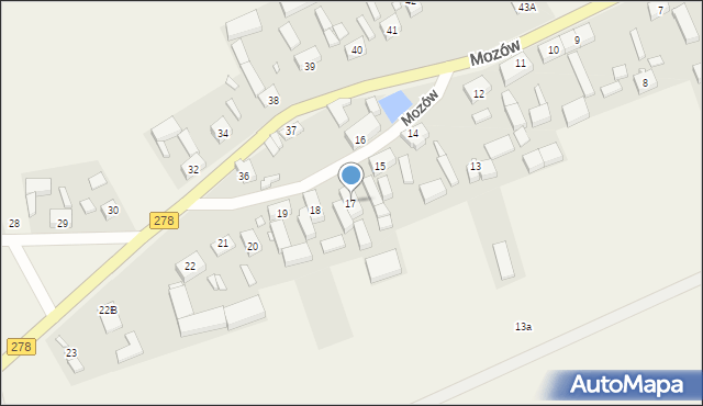 Mozów, Mozów, 17, mapa Mozów