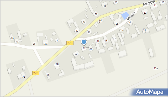 Mozów, Mozów, 21, mapa Mozów