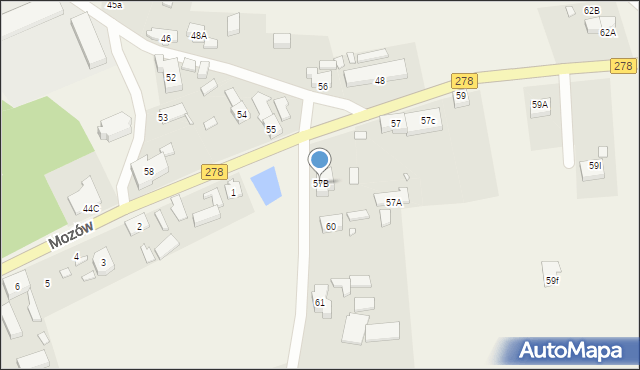 Mozów, Mozów, 57B, mapa Mozów