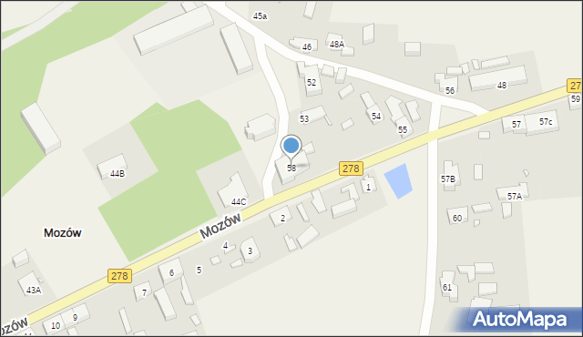 Mozów, Mozów, 58, mapa Mozów