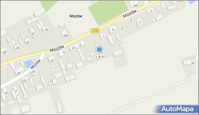 Mozów, Mozów, 8, mapa Mozów