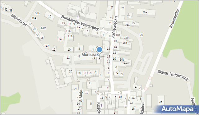 Mrągowo, Moniuszki Stanisława, 1, mapa Mrągowo