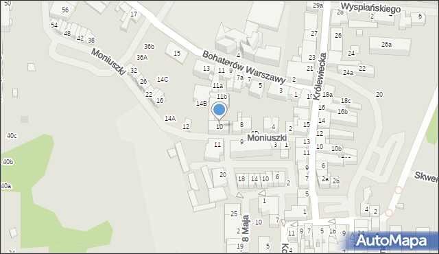 Mrągowo, Moniuszki Stanisława, 10, mapa Mrągowo