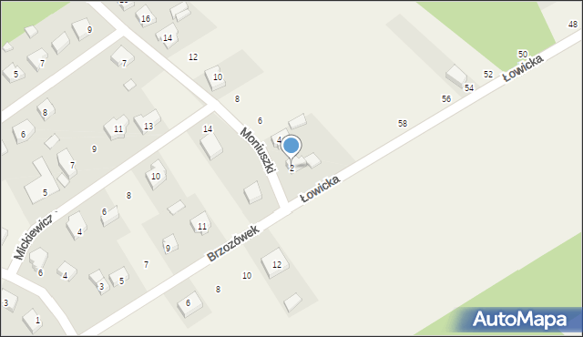 Mysłaków, Moniuszki Stanisława, 2, mapa Mysłaków