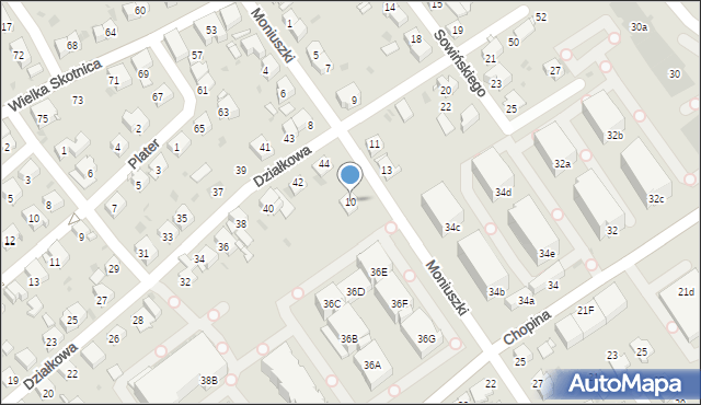 Mysłowice, Moniuszki Stanisława, 10, mapa Mysłowice