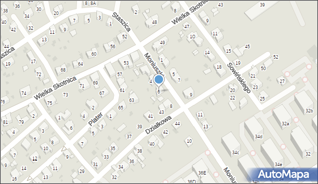 Mysłowice, Moniuszki Stanisława, 6, mapa Mysłowice