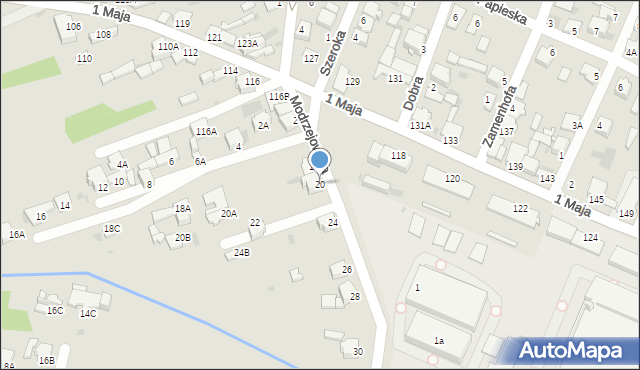 Myszków, Modrzejowska, 20, mapa Myszków