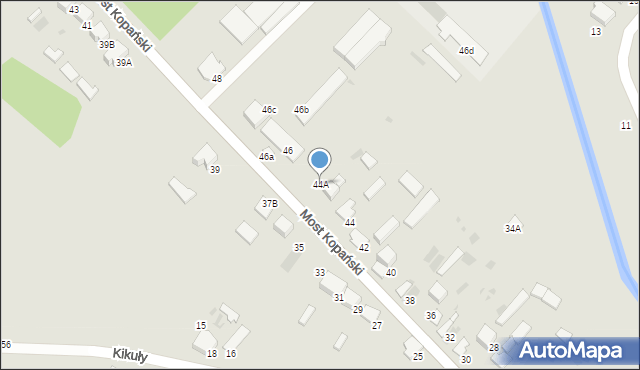 Myszyniec, Most Kopański, 44A, mapa Myszyniec