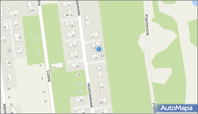 Nadarzyn, Modrzewiowa, 15A, mapa Nadarzyn
