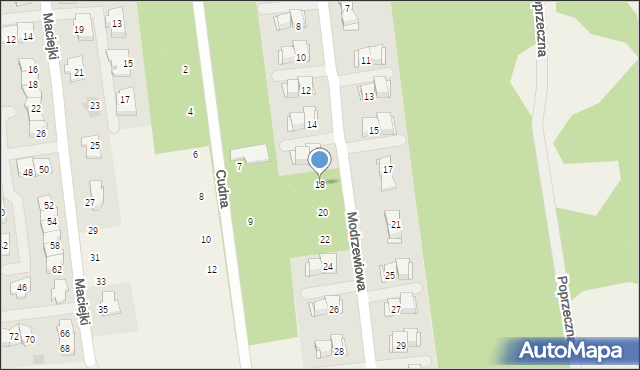 Nadarzyn, Modrzewiowa, 18, mapa Nadarzyn