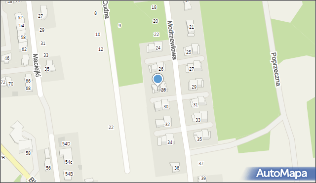 Nadarzyn, Modrzewiowa, 28A, mapa Nadarzyn