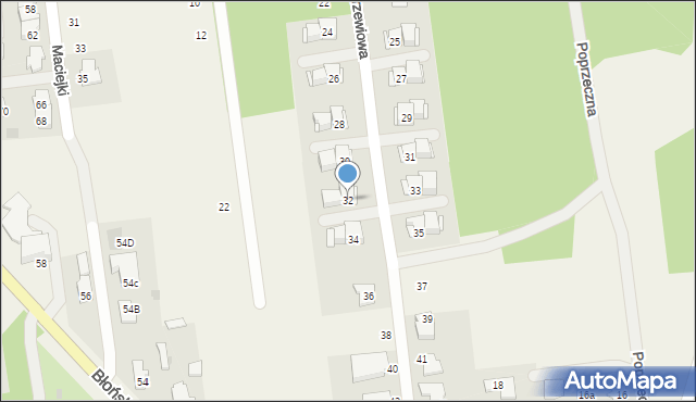 Nadarzyn, Modrzewiowa, 32, mapa Nadarzyn