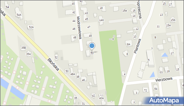 Nadarzyn, Modrzewiowa, 53, mapa Nadarzyn