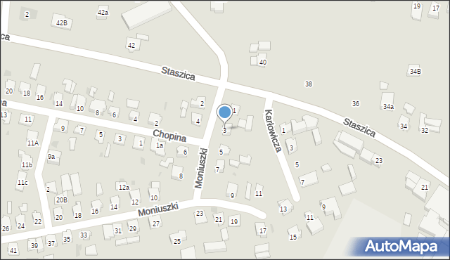 Nakło nad Notecią, Moniuszki Stanisława, 3, mapa Nakło nad Notecią