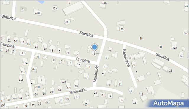 Nakło nad Notecią, Moniuszki Stanisława, 4, mapa Nakło nad Notecią