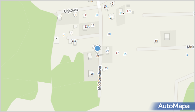 Narty, Modrzewiowa, 16, mapa Narty