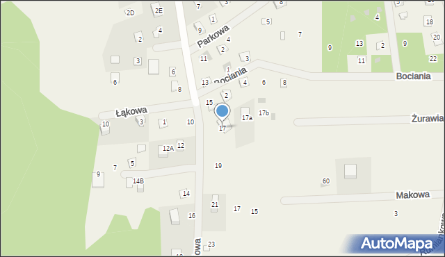 Narty, Modrzewiowa, 17, mapa Narty
