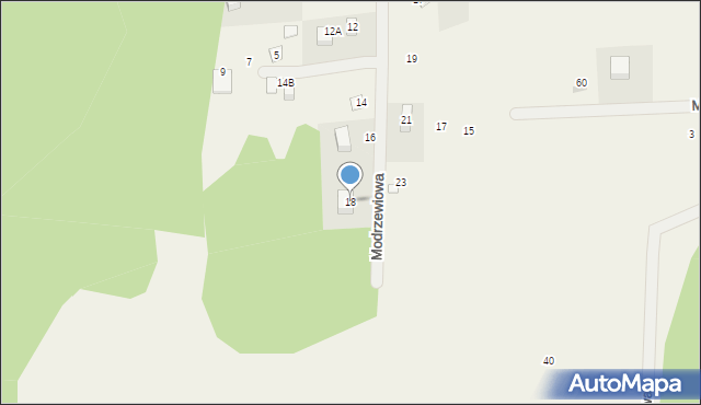 Narty, Modrzewiowa, 18, mapa Narty