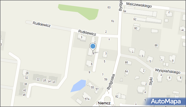 Niemcz, Morawskiego Piotra, 4, mapa Niemcz