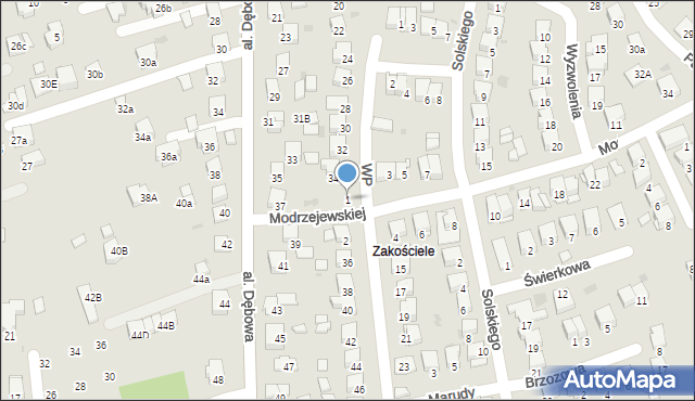 Niepołomice, Modrzejewskiej Heleny, 1, mapa Niepołomice